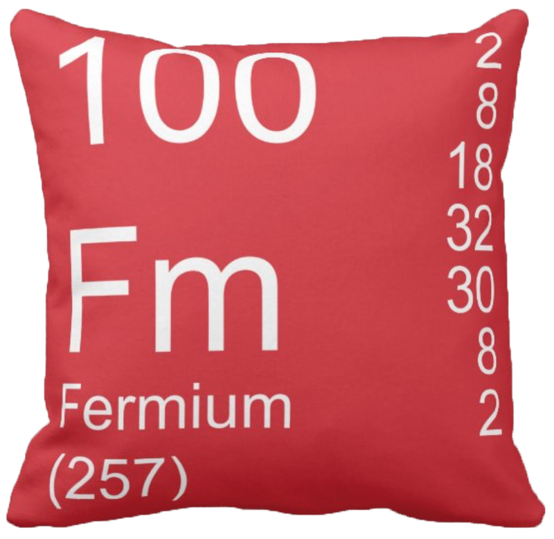 Red Fermium Element Pillow