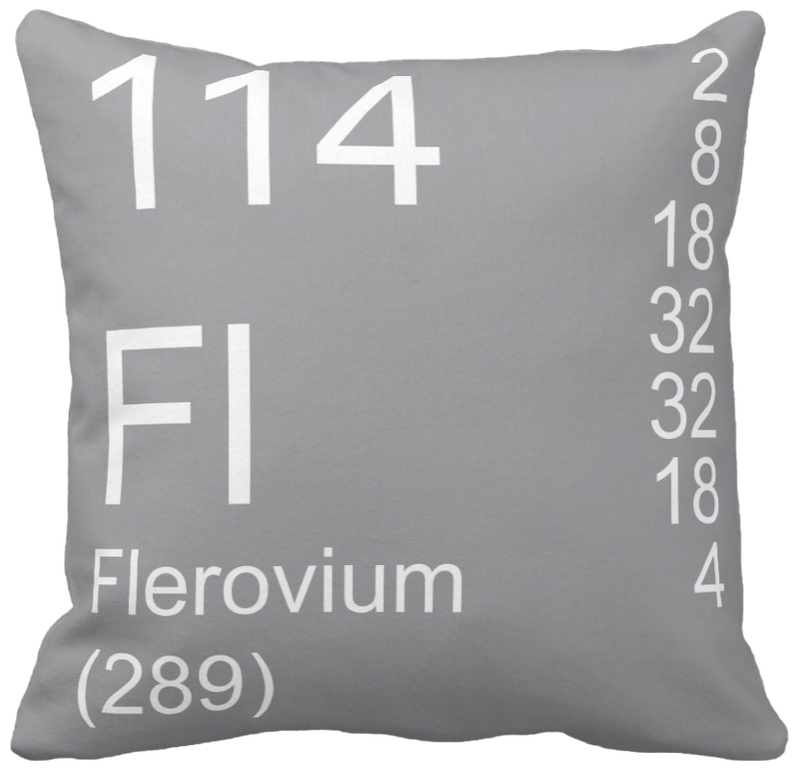 Gray Flerovium Element Pillow