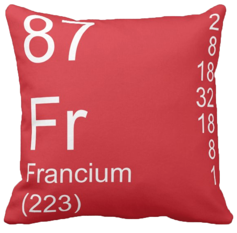 Red Francium Element Pillow