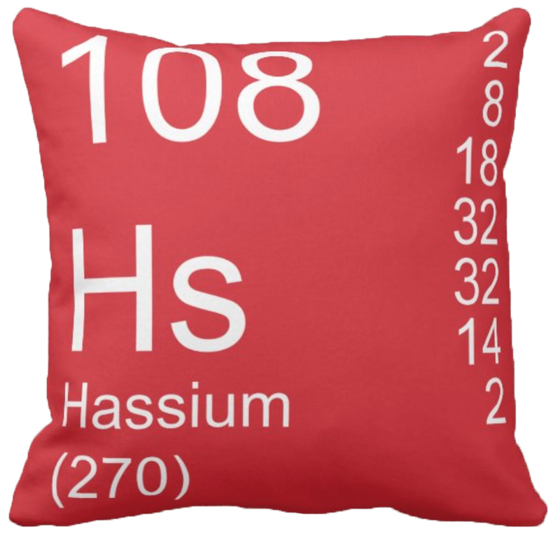 Red Hassium Element Pillow