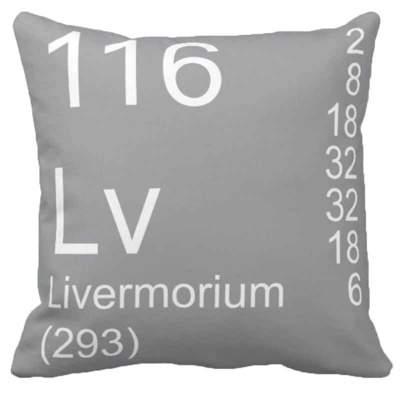 Gray Livermorium Element Pillow