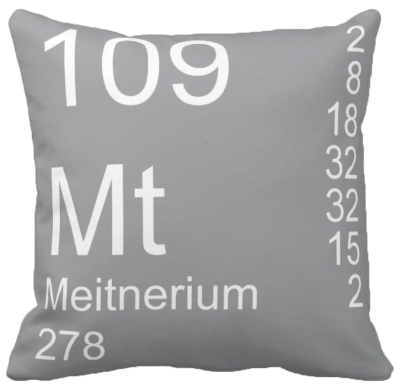 Gray Meitnerium Element Pillow