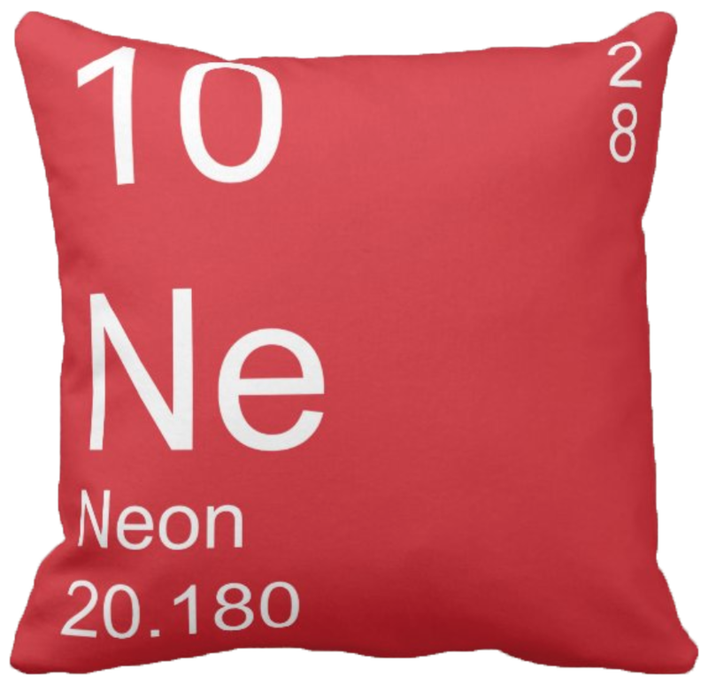 Red Neon Element Pillow