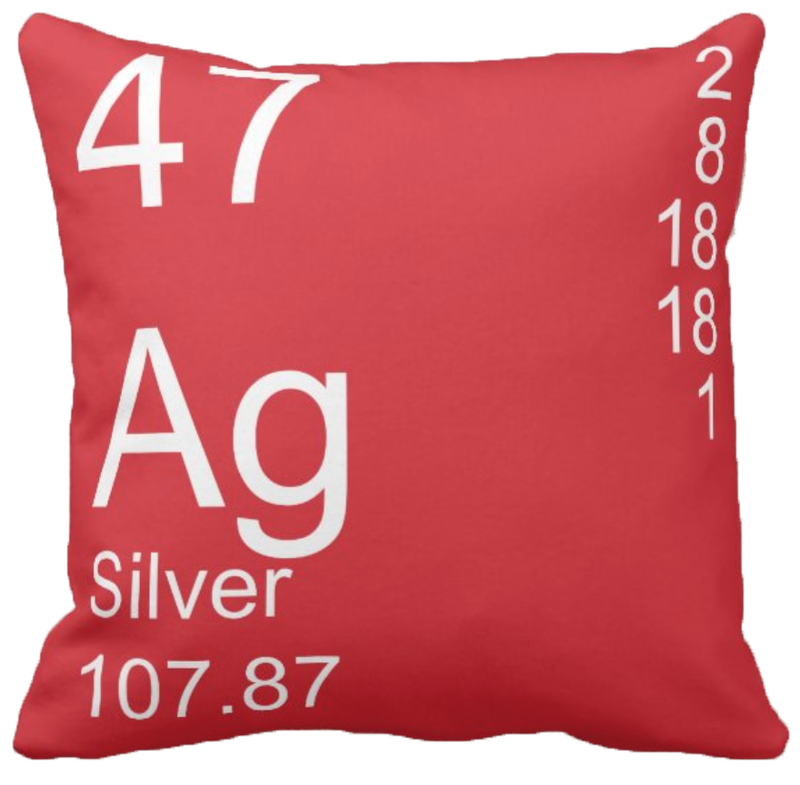 Red Silver Element Pillow