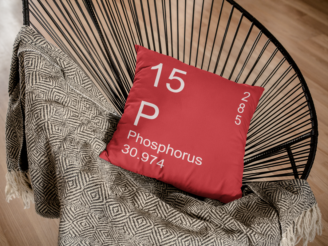 Red Phosphorus Element Pillow on Chair