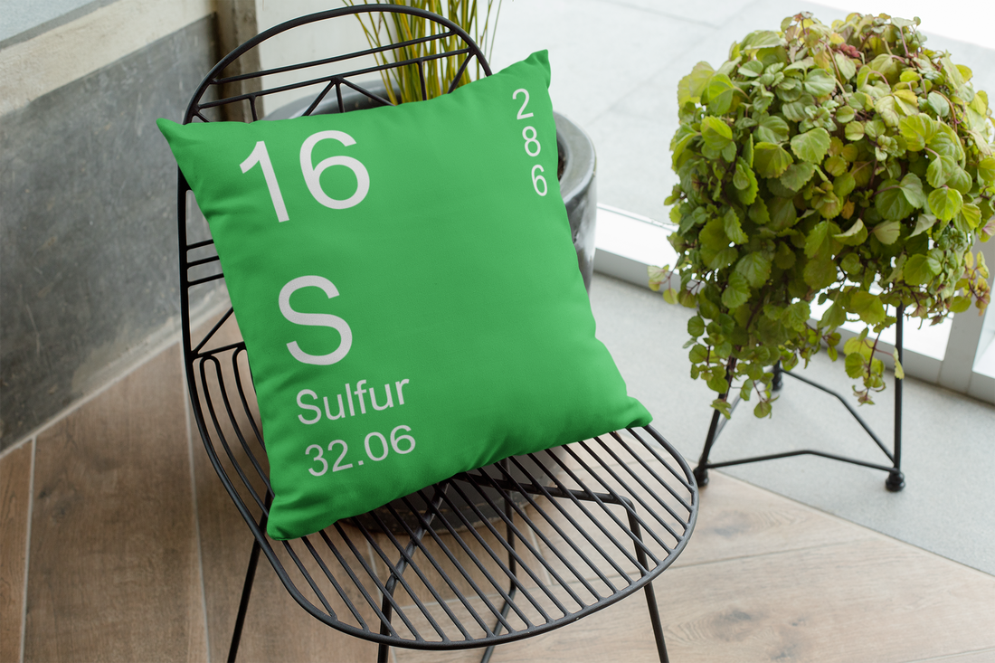 Green Sulfur Element Pillow on Chair