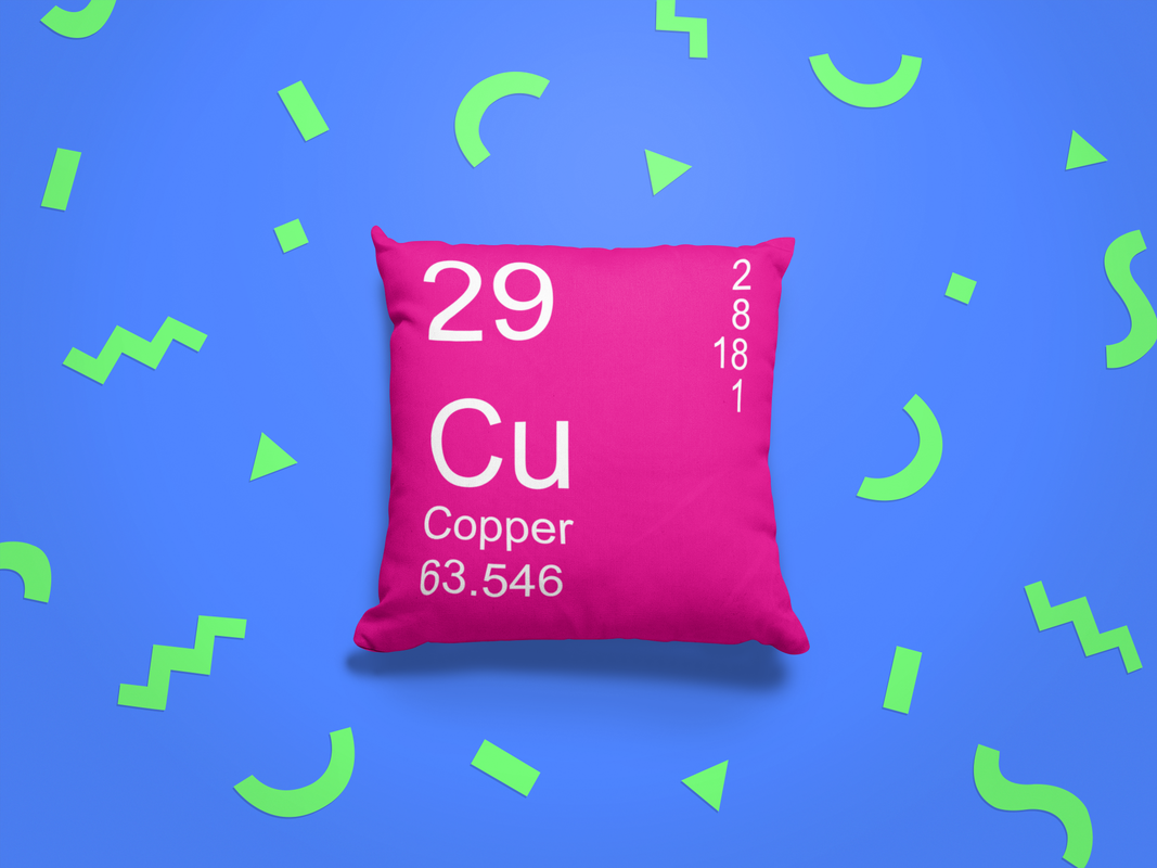 Pink Copper Element Pillow on Party Background