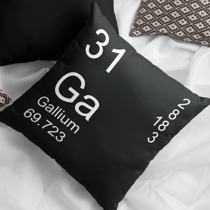 Black Gallium Element Pillow on Bed
