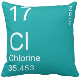 Teal Blue Chlorine Element Pillow