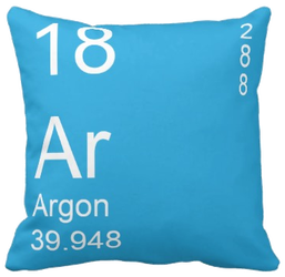 Neon Blue Argon Element Pillow