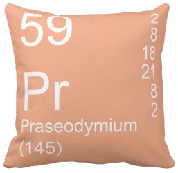 Peach Praseodymium Element Pillow