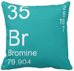 Teal Blue Bromine Element Pillow