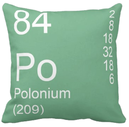 Light Green Polonium Element Pillow