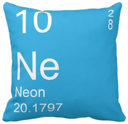 Blue Neon Element Pillow