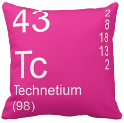 Pink Technetium Element Pillow