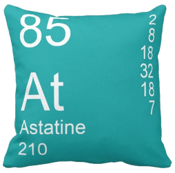 Teal Blue Astatine Element Pillow
