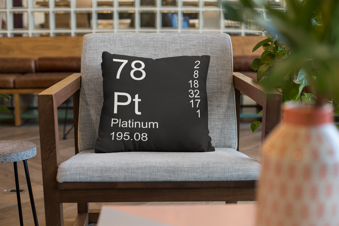 Black Platinum Element Pillow on Chair