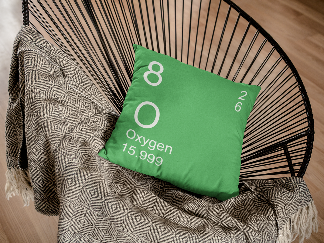 Green Oxygen Element Pillow on Chair
