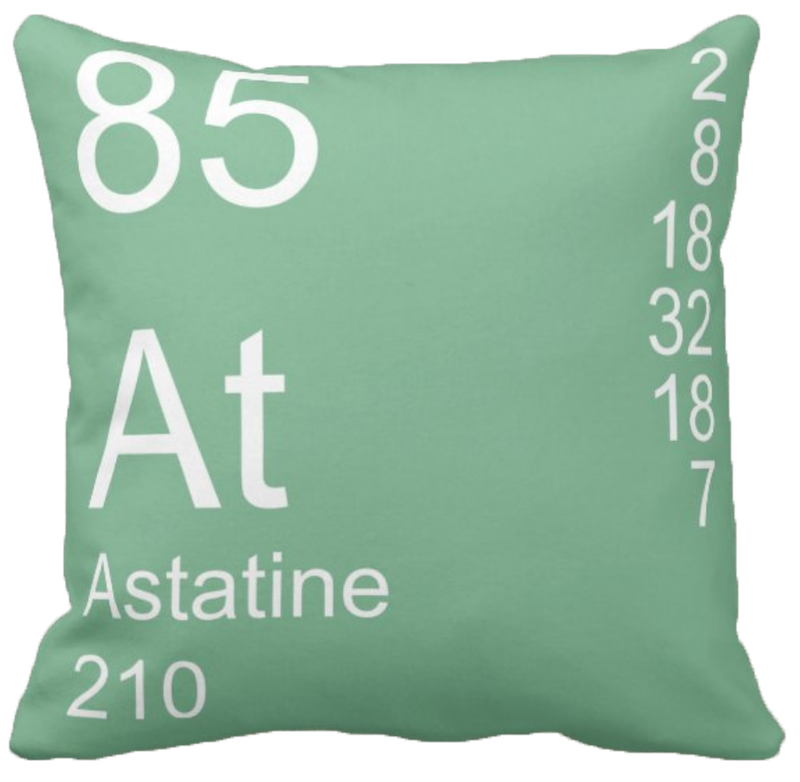 Sage Green Astatine Element Pillow