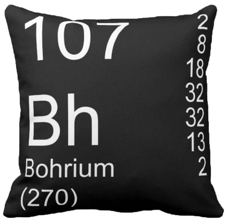 Black Bohrium Element Pillow