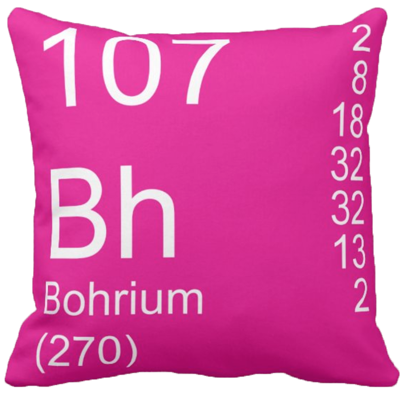 Pink Bohrium Element Pillow
