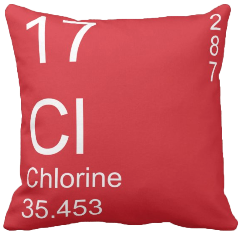 Red Chlorine Element Pillow