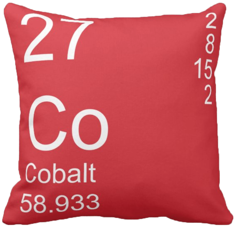 Red Cobalt Element Pillow