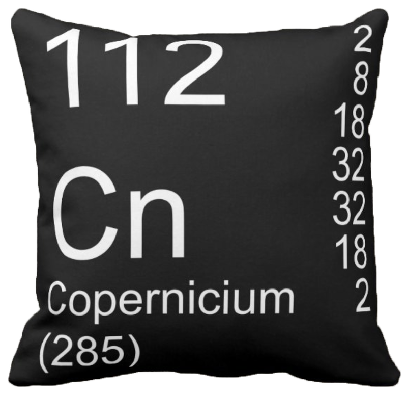 Black Copernicium Element Pillow