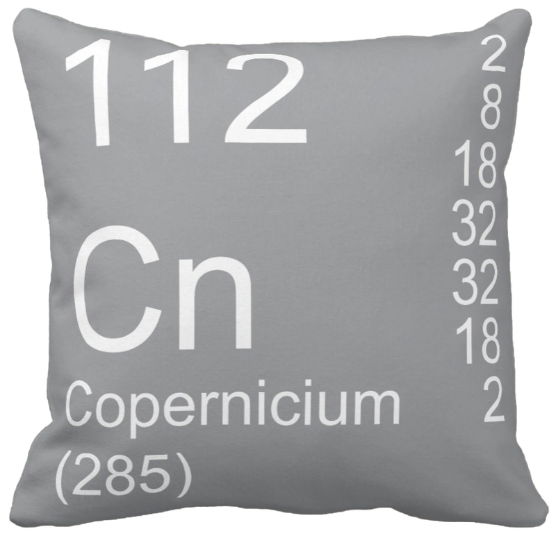 Gray Copernicium Element Pillow
