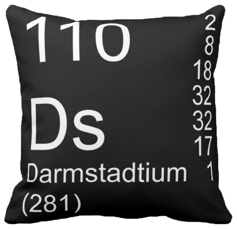 Black Darmstadtium Element Pillow