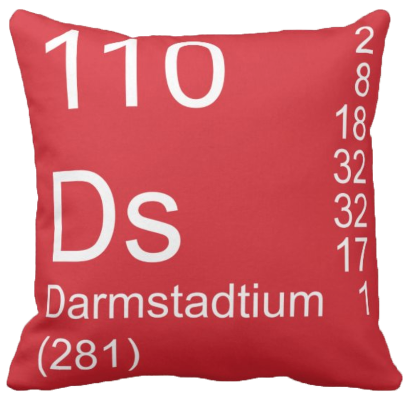 Red Darmstadtium Element Pillow