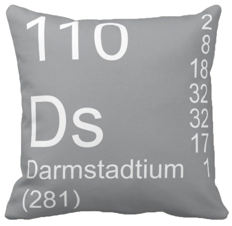 Grey Darmstadtium Element Pillow