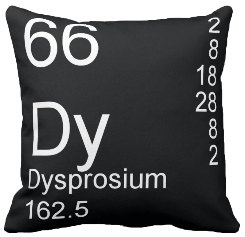 Black Dysprosium Element Pillow