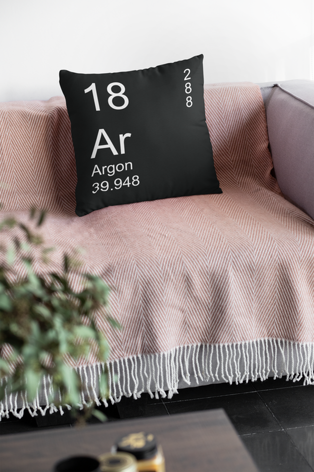 Black Argon Element Pillow on Couch