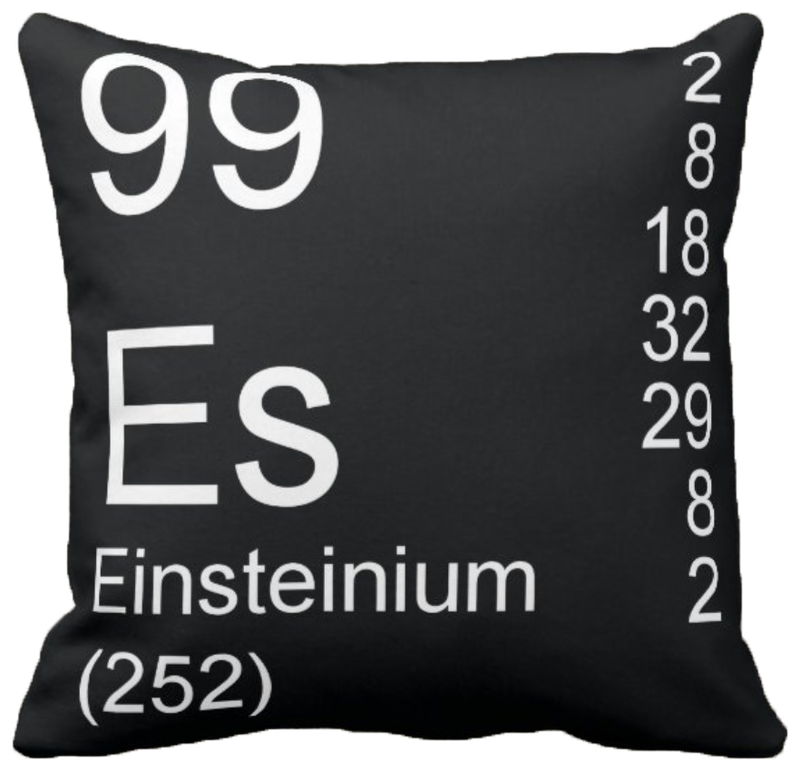 Black Einsteinium Element Pillow
