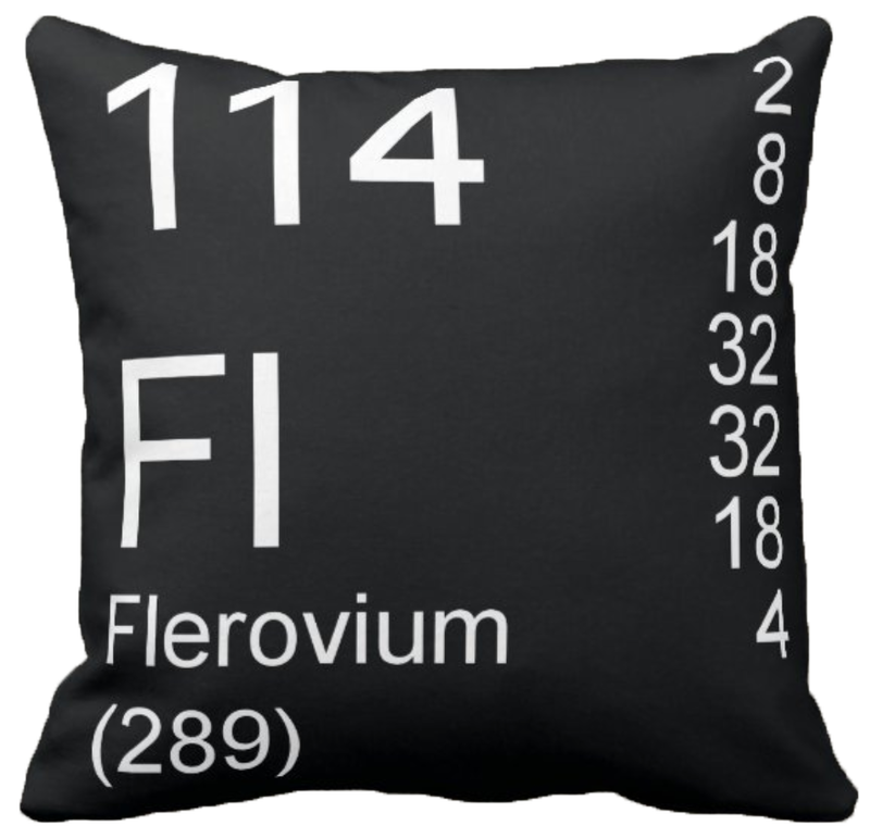 Black Flerovium Element Pillow