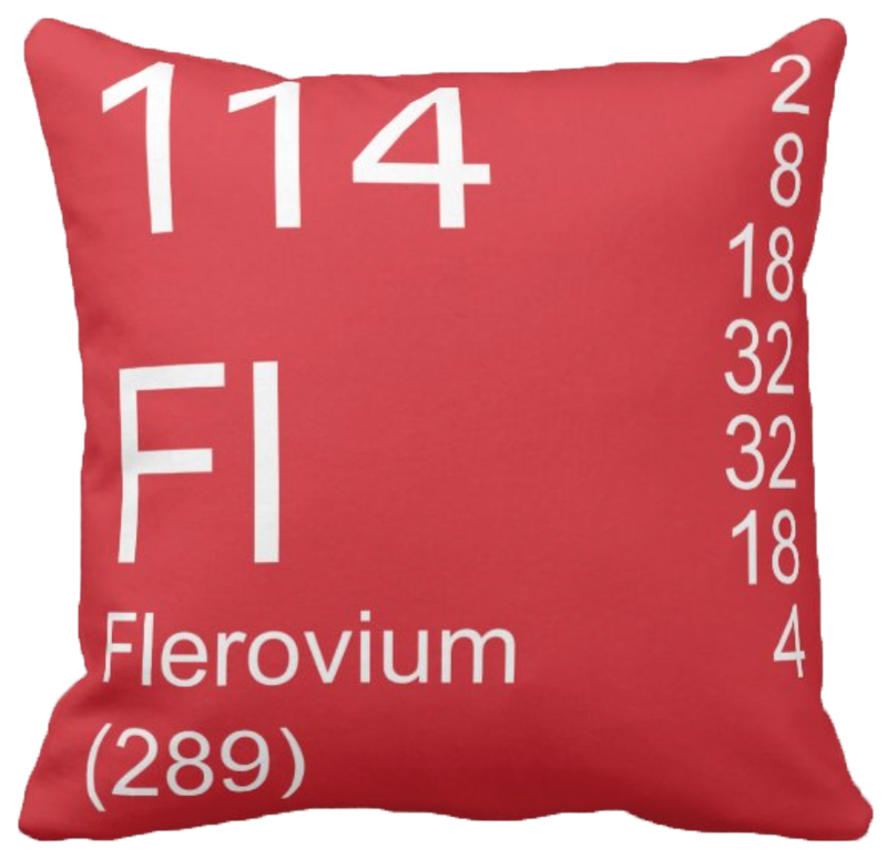 Red Flerovium Element Pillow