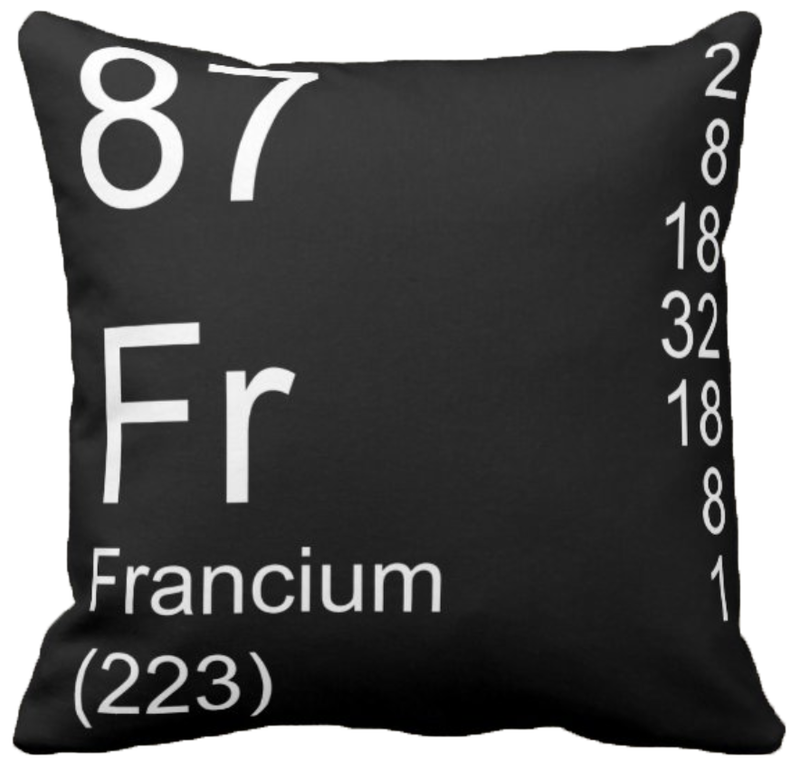 Black Francium Element Pillow