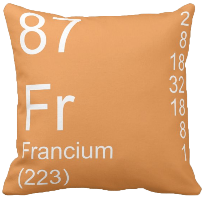 Pale Orange Francium Element Pillow