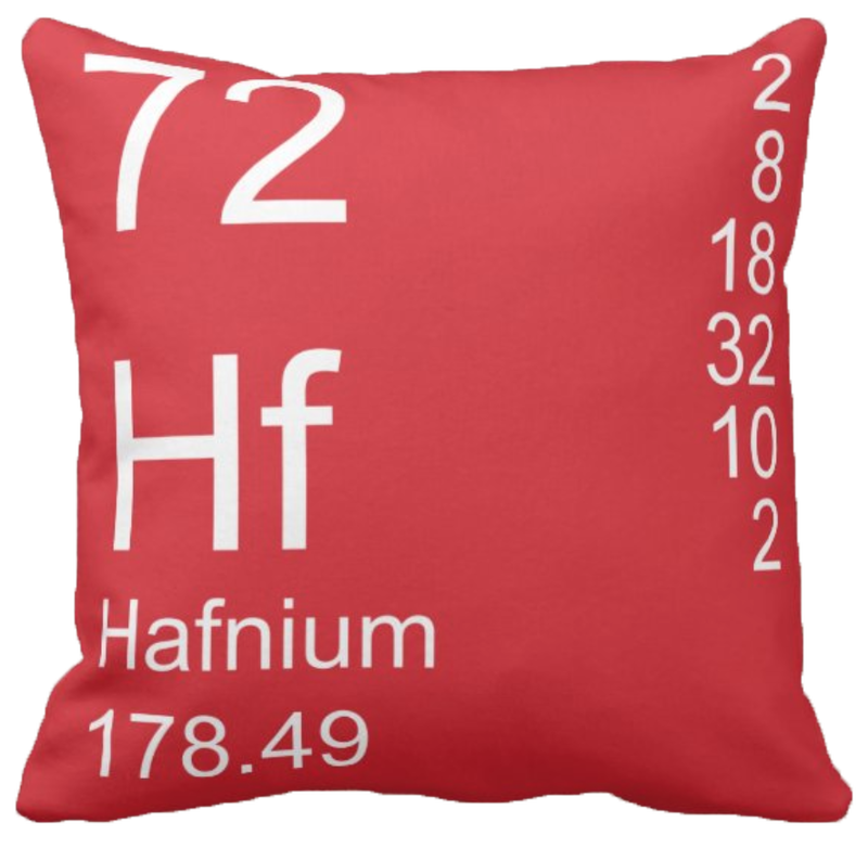 Red Hafnium Element Pillow