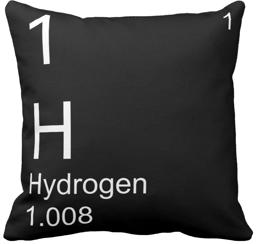 Black Hydrogen Element Pillow