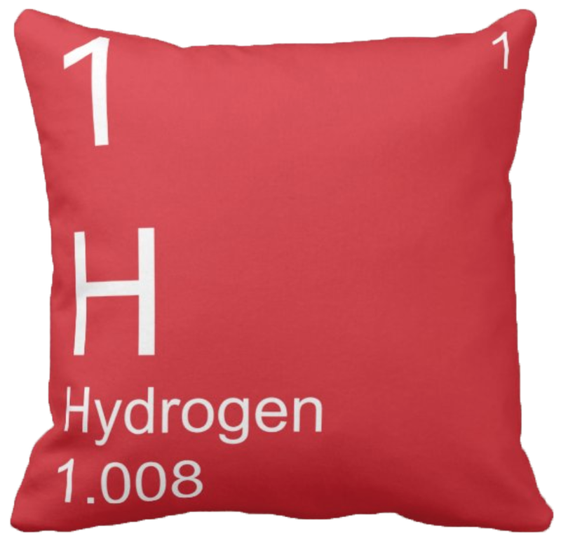 Red Hydrogen Element Pillow