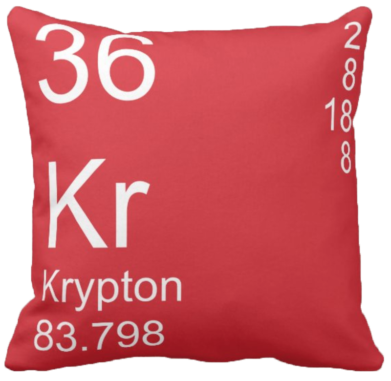 Red Krypton Element Pillow