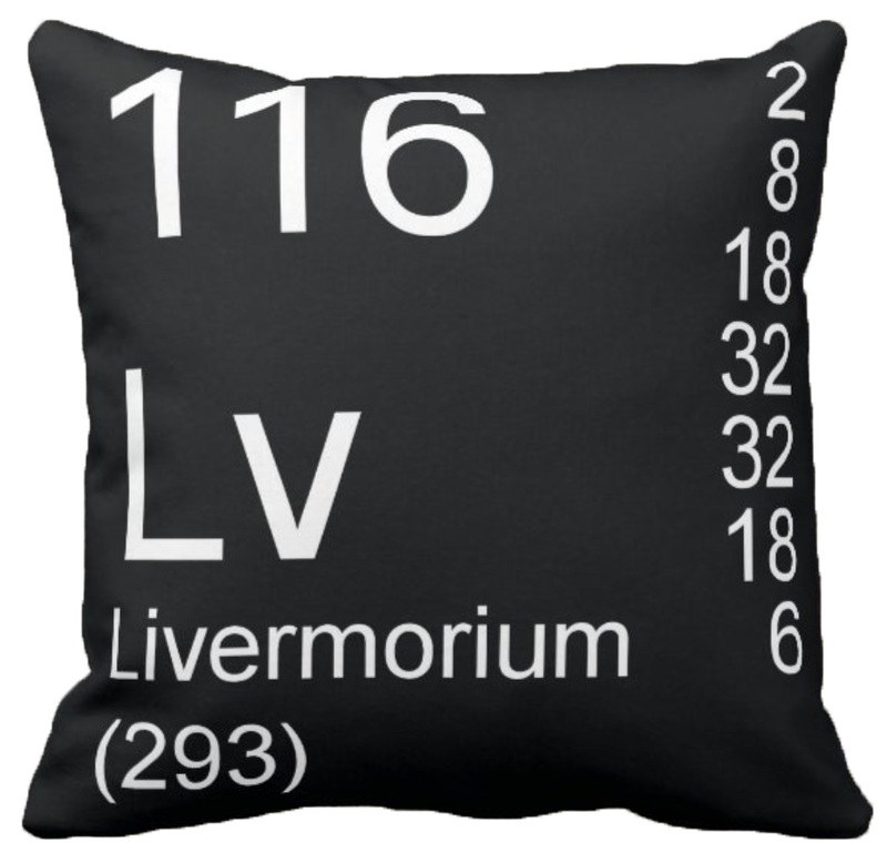Black Livermorium Element Pillow