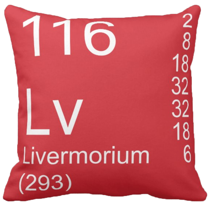 Red Livermorium Element Pillow