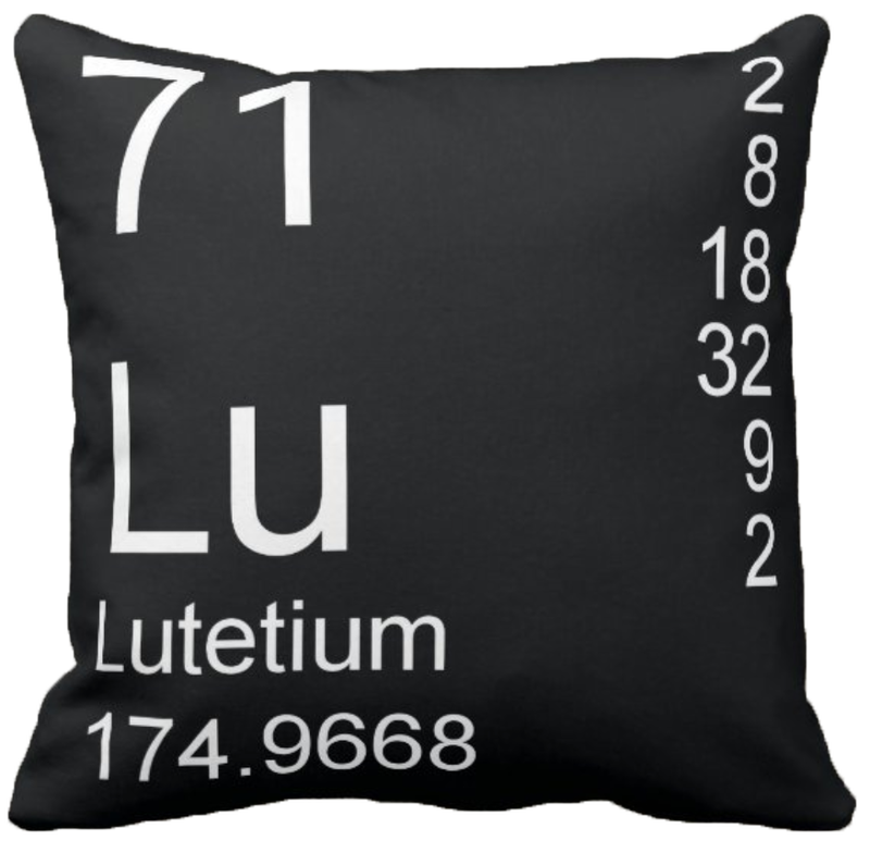 Black Lutetium Element Pillow