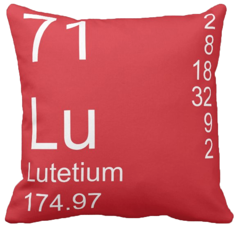 Red Lutetium Element Pillow