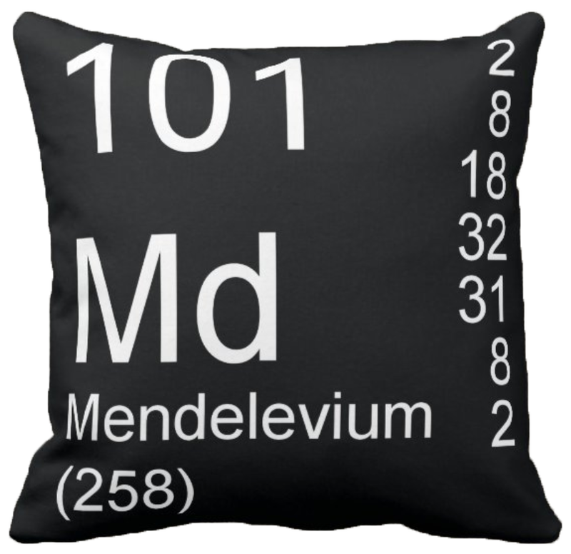 Black Mendelevium Element Pillow