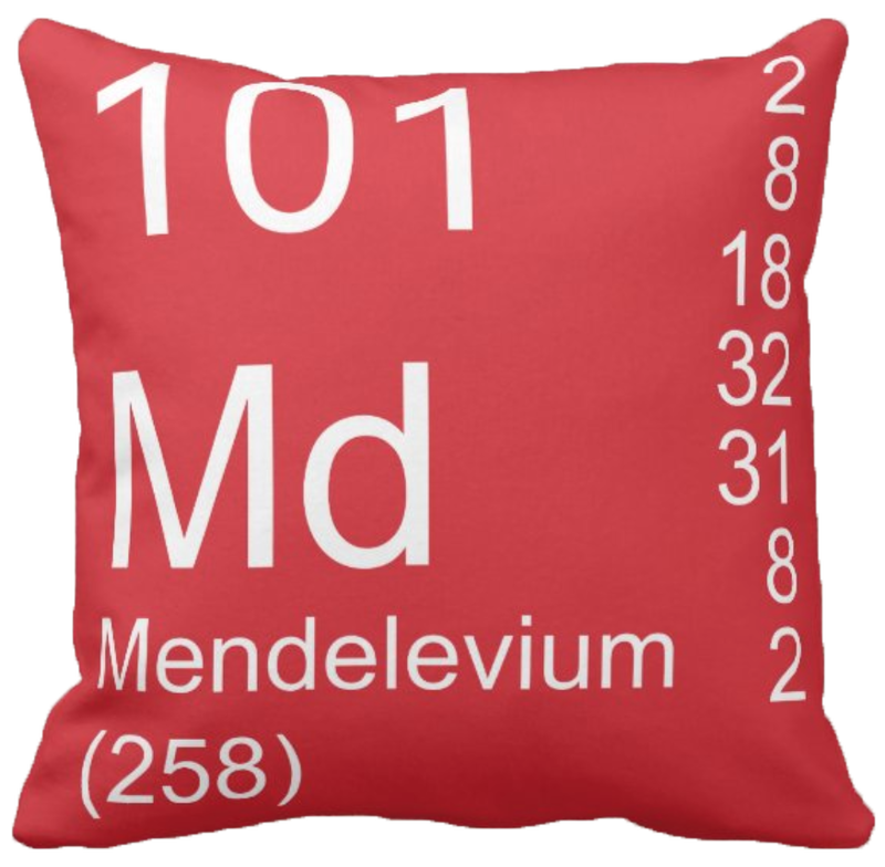 Red Mendelevium Element Pillow