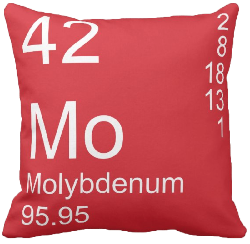 Red Molybdenum Element Pillow